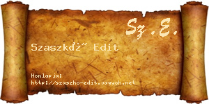 Szaszkó Edit névjegykártya